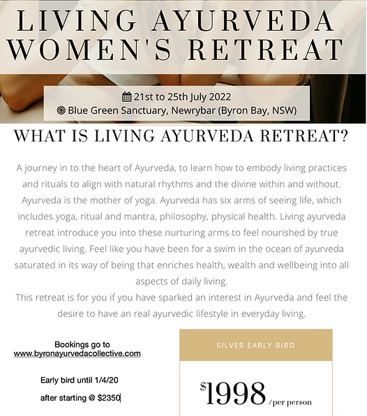 Womens Ayurveda Retreat Byron Bay Ayurveda retreat